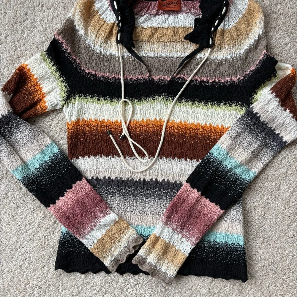 Missoni Multicolor Striped Cowl Neck Sweater - Picture 1 of 6